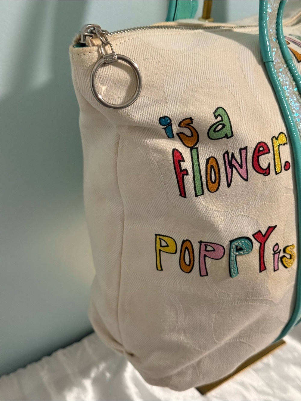Y2K!!! Coach RARE” Multicolor Poppy Script Tote! 🥳🥳❌❌ - Picture 6 of 16